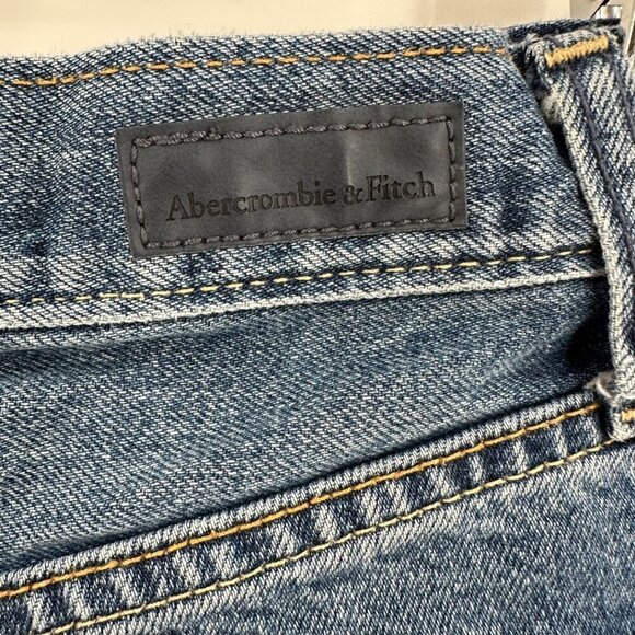 Abercrombie & Fitch Denim Cut Off Shorts Distressed Embroidered Floral Sz 25 - Picture 3 of 5